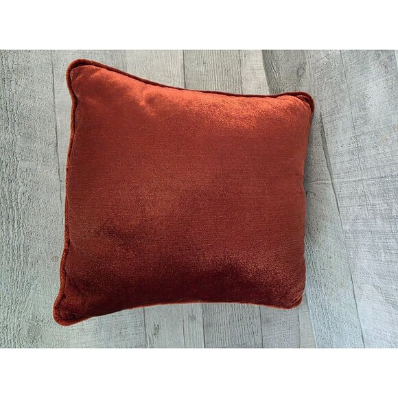 Bless Our House Orange Velour Sunflower Embroidered Throw Pillow 11" - Picture 4 of 5